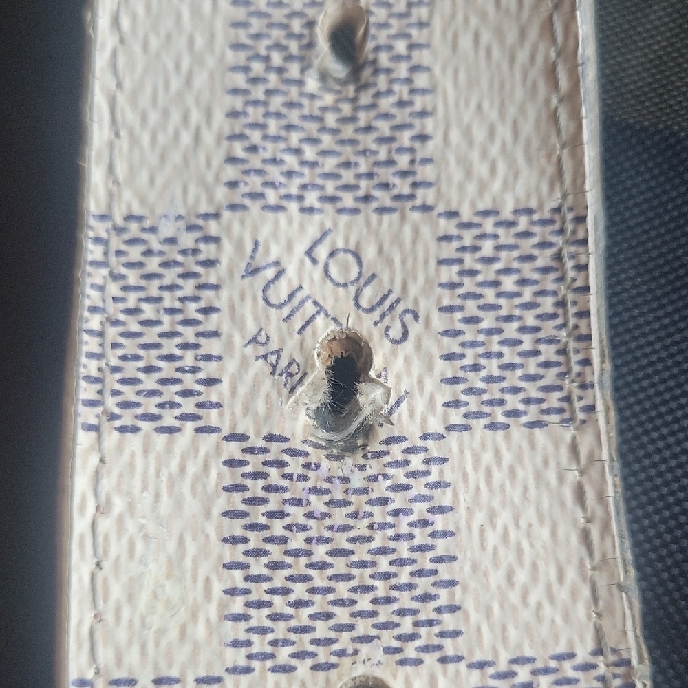 Louis Vuitton Checkered White and Gold Belt - Picture 7 of 8